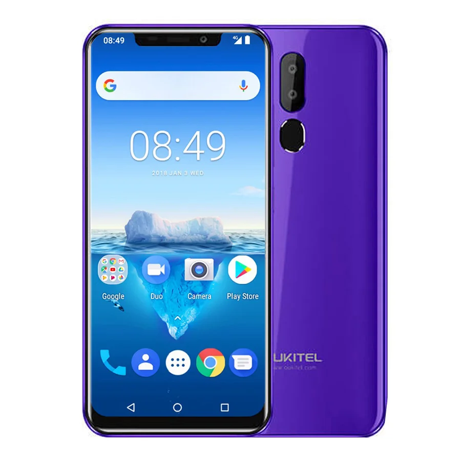 OUKITEL C12 Pro 4G 6,1" 19:9 Android 8,1 Face ID 3300 мАч MT6739 четырехъядерный 2 Гб ОЗУ 16 Гб ПЗУ 8МП+ 5Мп отпечаток пальца мобильный телефон