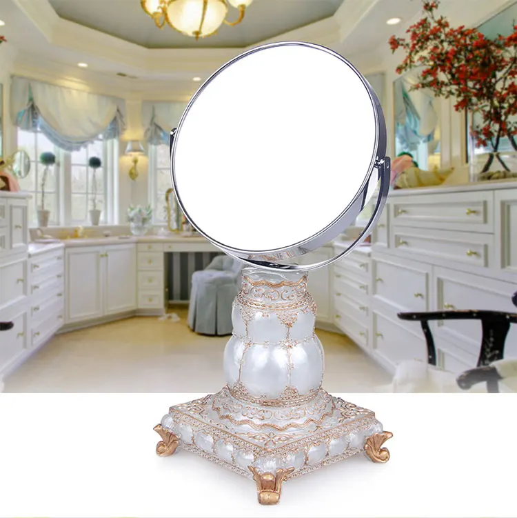 Мини-зеркало, двойное лицо, верхний стол, зеркало, портативная мусорная корзина увеличительное зеркало