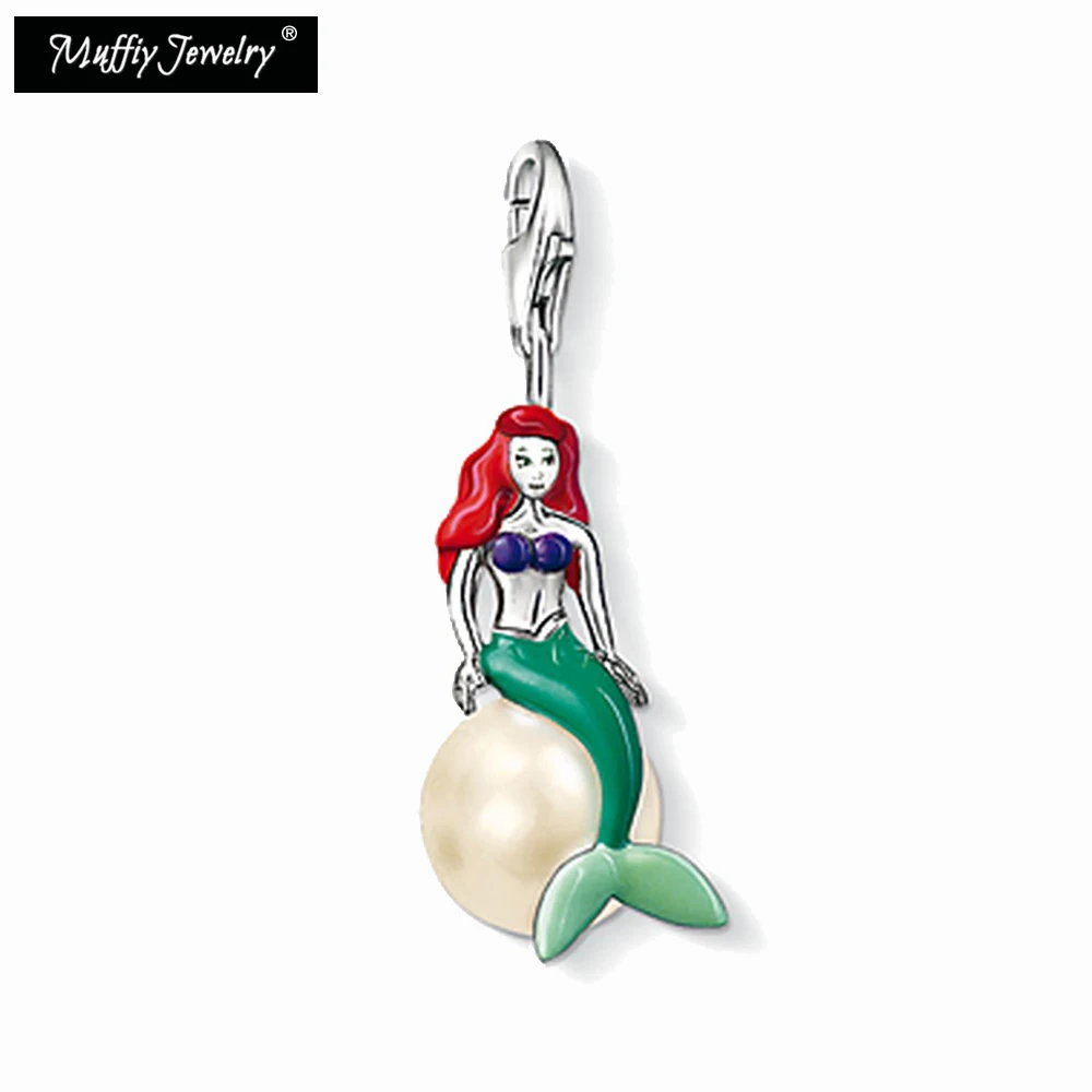 

Mermaid Pearl Charm,Europe Style Muffiy Club Good Fashion Jewelry For Women,2018 Character Gift In Silver Fit Bracelet Bag