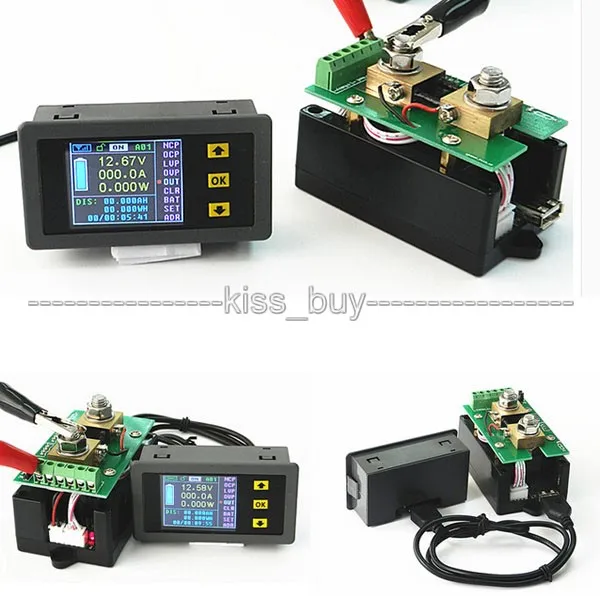

DC Battery 400V 300A LCD Voltage Current Watt Power capacity Digital Combo Voltmeter Ammeter Meter Charge Discharge Monitor