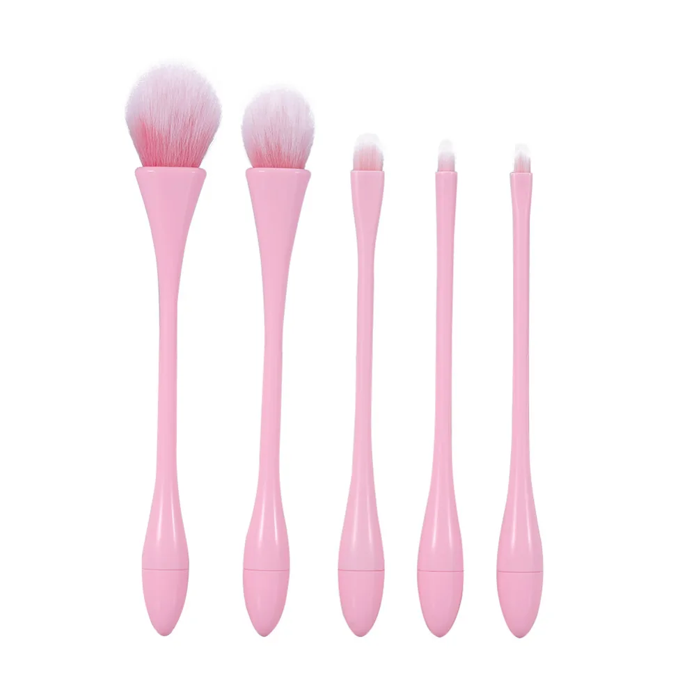 5PCS Set Professional Makeup Brushes Powder Blush Facial Contour Eyeshadow Lip Cosmetic Brushes Tool
