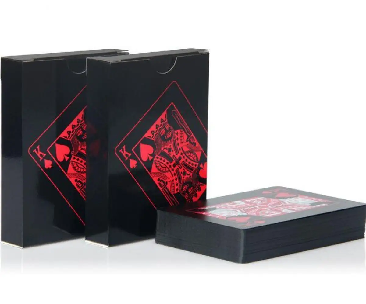 Новый колода покер водонепроницаемый пластик ПВХ игральные карты набор черный цвет покер карты Наборы Классические Волшебные трюки