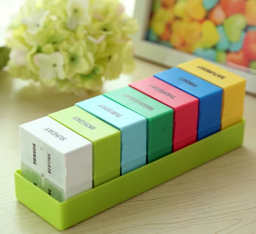 

Portable Medicine Case Box 7 Days/4-Times-A-Day Pill Case Box Moisture Proof Large Capacity Pill Organizer for Travel