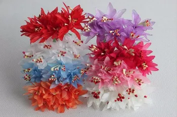 

60pcs Silk Flower with Stamens Pistil For Wreath Garland Bouquet Making Accessory Craft DIY