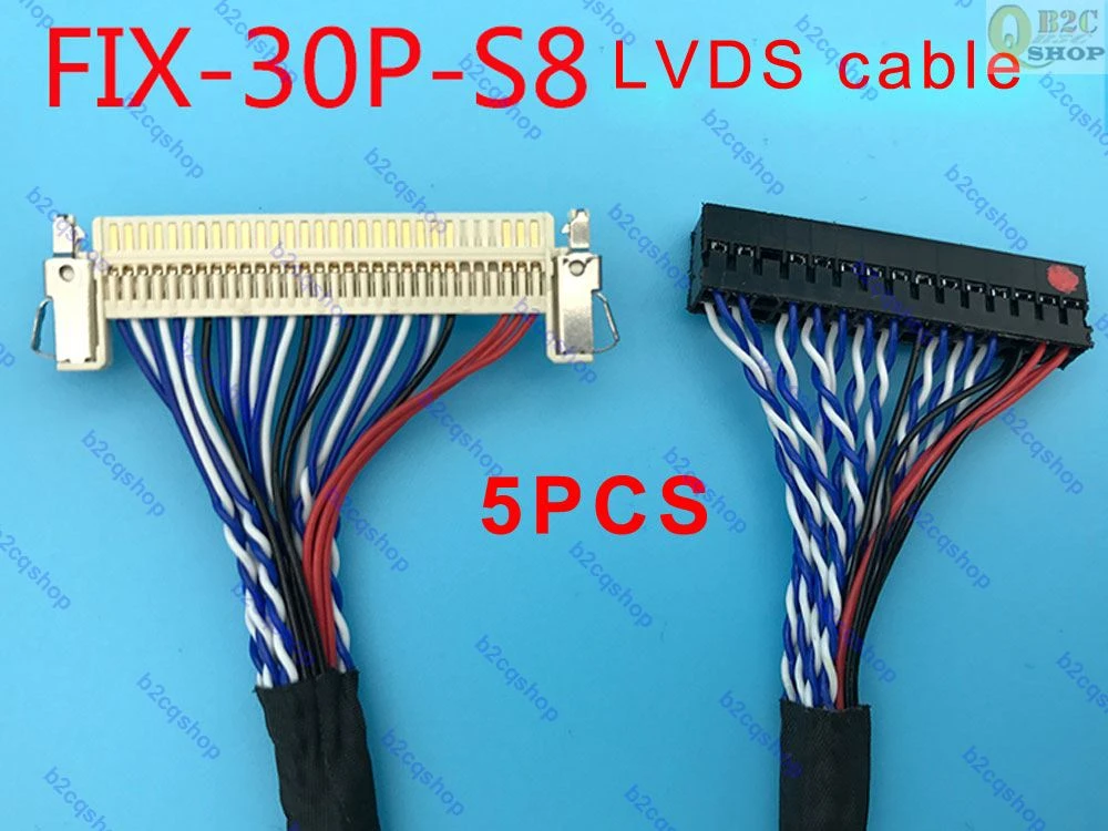 5pcs Set Fix S8 30 Pin Universal Lvds Cable Fix 30p S8 2ch 8bit For Lcd Panel Screen Display Pc Monitor Home Automation Kits Aliexpress