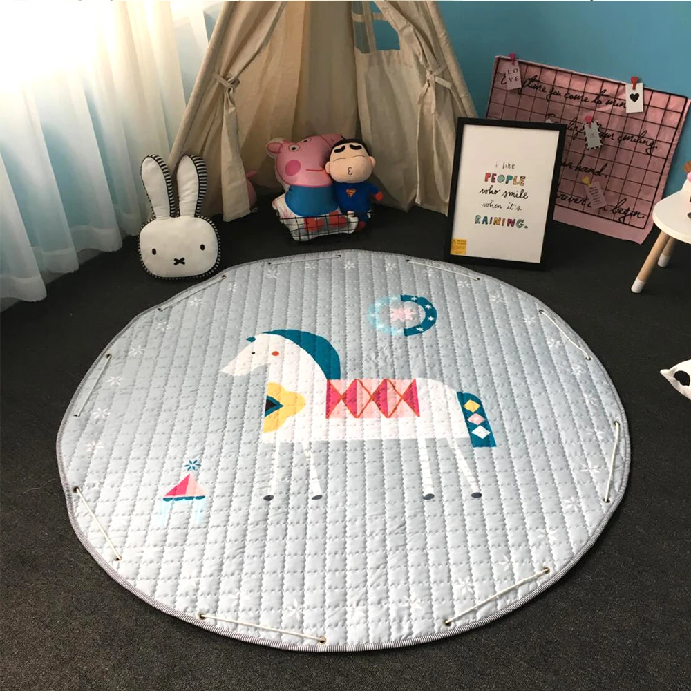 Круглый детский коврик игрушки игровой Детский ковер с лисьим автомобилем