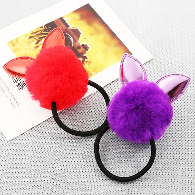 Kids Baby Elastic Hairband Hair Clip Pom Pom Fur Ball Hair Accessories 1pc uk