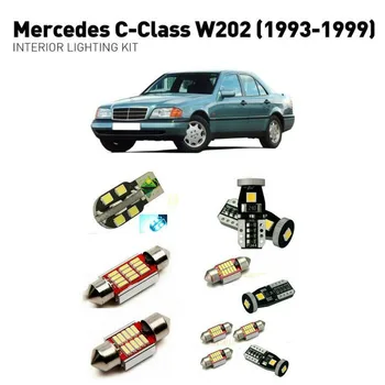 

Led interior lights For mercedes c-class w202 1993-1999 12pc Led Lights For Cars lighting kit automotive bulbs Canbus