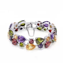 Hermosa подарок блестящие женские ювелирные изделия Красочные Модные вечерние праздничные дизайнерские блестящие браслеты браслет из стерлингового серебра 925 7/8 дюйма