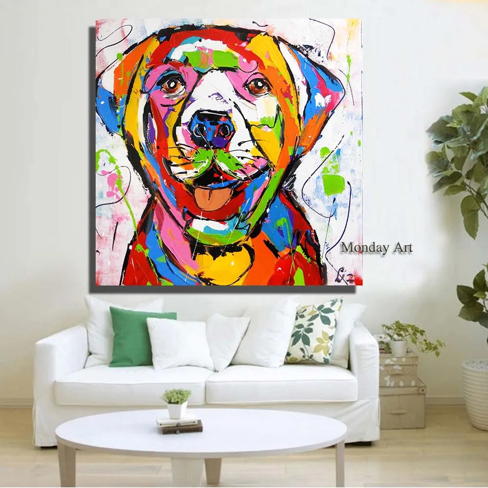 Wall Printed Golden Retriever Dog Oil Painting Home Decorative Wall Art Picture For Bedroom Living Room No Frame