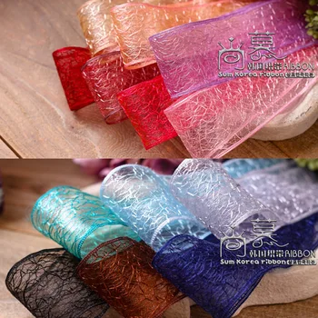 

100yards 25mm 40mm grid mesh organza sheer korean ribbon for flower gift packing skirt decoration accessories hair bow supplies