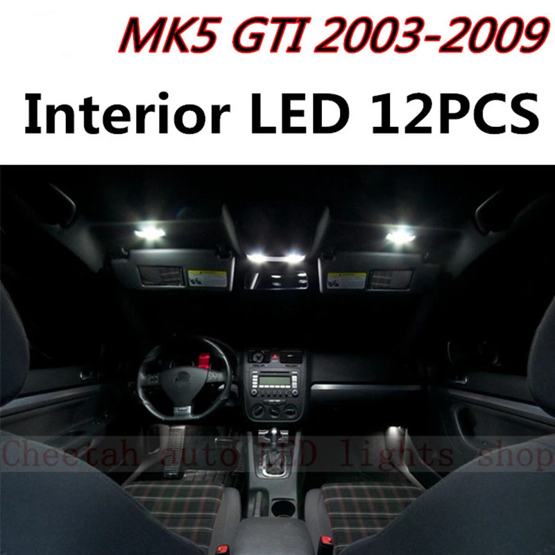 

Tcart 12pcs Error Free LED Interior Light Kit Package for VW Golf Mk5 GTI accessories 2003-2009