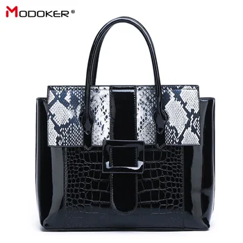

Modoker Vintage Genuine Leather Women Handbags Fashion Alligator Totes Messenger Bags High Quality Wax oil skin Bag