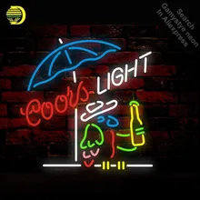 Coors luz papagaio sinal de néon tubo de luz néon lâmpada exibição artesanato anuncio luminoso icônico sinal luz néon sinal de vidro