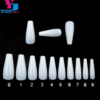 

500Pcs/Bag Long Ballerina Nail Art Tips Natural Coffin False Nails Square Flat Shape Full Cover Acrylic Nail Tips Display New