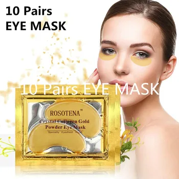 

10 Pairs Gold Collagen Hydrating Eye Mask Anti Aging Wrinkle Dark Circle Relieve Wrinkles Sheet Mask Collagen Eye Bag Mask TSLM1