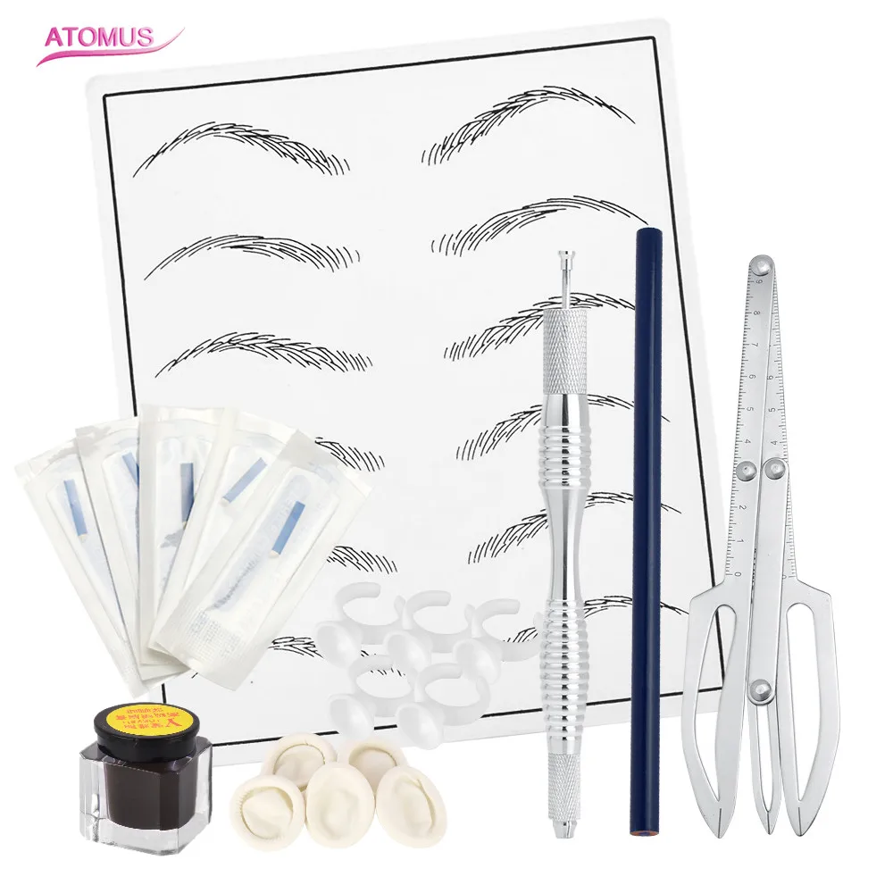 Microblading Manual Pen Tebori Makeup Tattoo Kits Eyebrow Practice