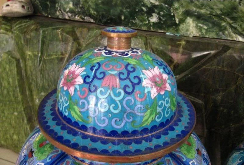 2" Китай Regius бронза Медь перегородчатой поэт" ли бо "горшок ваза пара