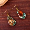 Bohemian Hypoallergenic Inspiration Stylish Ethnic Imperial Jasper Stone Charm Dangling Earrings for women Girl Drop Shipping 1