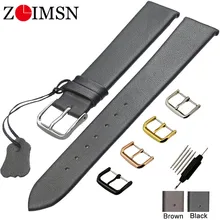 ZLIMSN Ремешки для наручных часов из натуральной кожи 18 20 22 мм Тонкий Гладкий Ремешок для часов DW часы Пряжка из нержавеющей стали