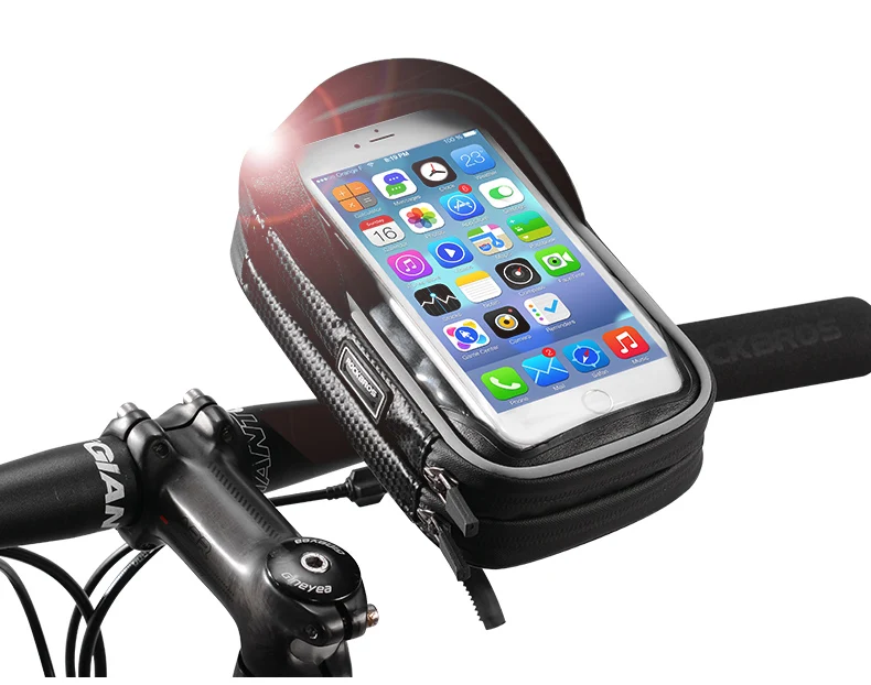 ROCKBROS велосипедная Рама передняя трубка Сумка велосипедная сумка 6,0 дюймов непромокаемая Паньер смартфон и gps сенсорный экран Чехол велосипедные аксессуары