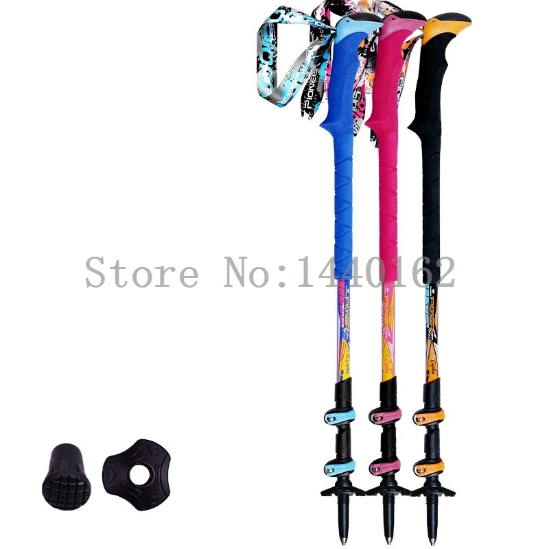 Carbon fiber walking sticks folding hiking stick Lightweight telescopic trekking poles Adjustable bastones 2PC/LOT | Спорт и