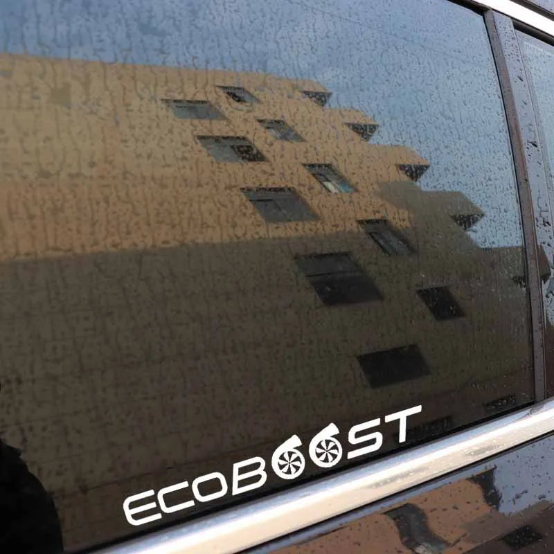 YJZT 17,8 см* 2,3 см ECOBOOST забавная виниловая наклейка Turbo Boost наклейки для автомобиля Черный Серебряный C10-00924