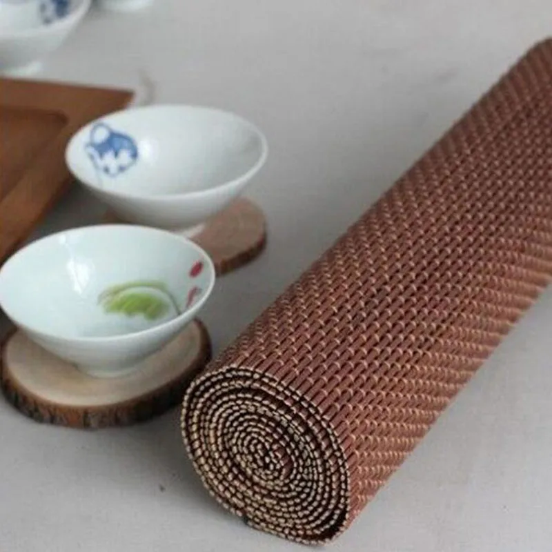 30*45CM Natural Bamboo Heat Resistant Mat Bamboo Table Placemats Hand