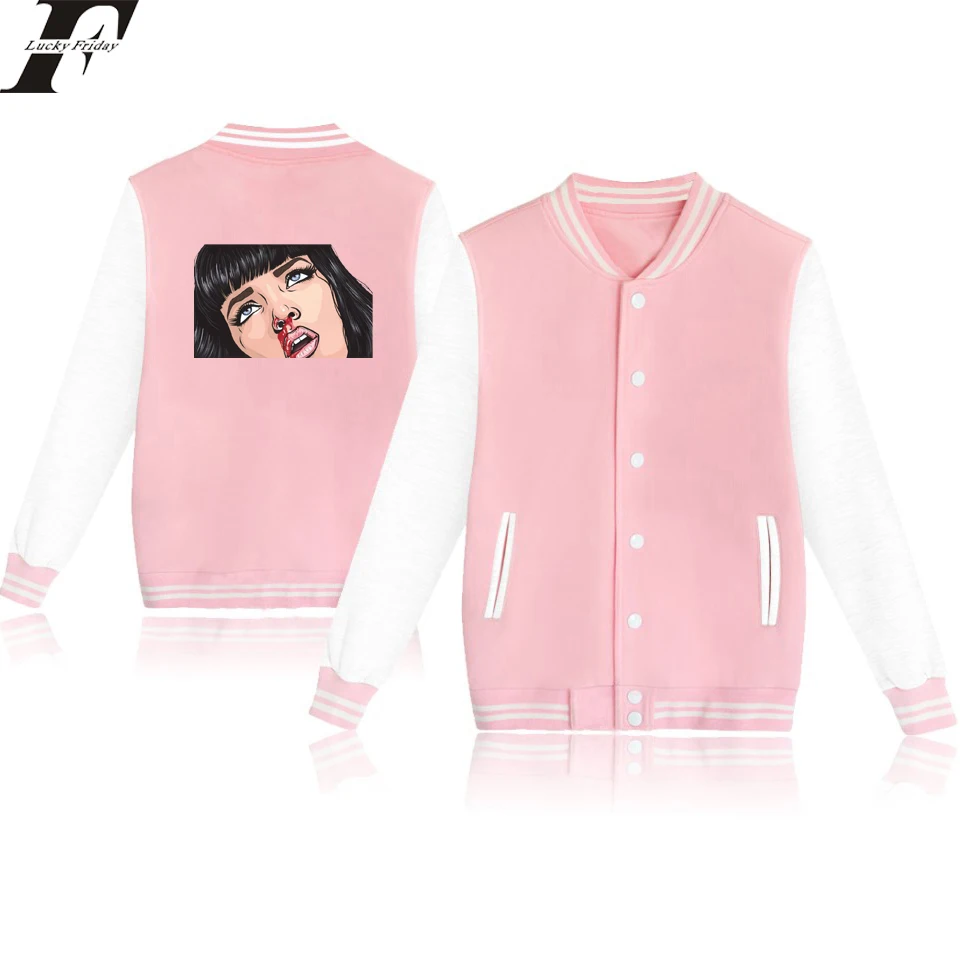 Модная бейсбольная куртка Mia Wallace в стиле хип хоп мужские и женские забавные