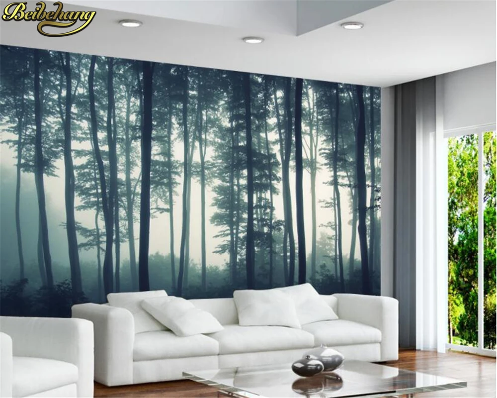 Обои на заказ фотообои настенные наклейки Misty Jungle Background Wall papel de parede обои для