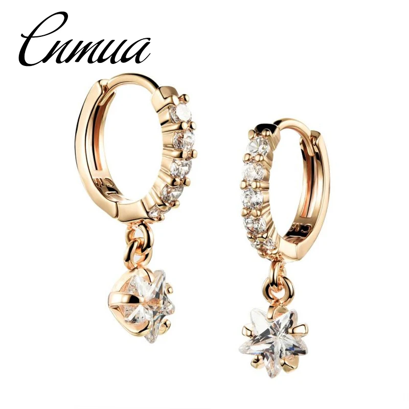 

Brilliant new zircon women ear studs slightly inlaid zircon stars pendant earrings plating gold girl fashion jewelry
