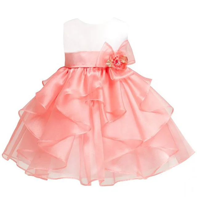 Платье для маленьких девочек для малышей платье принцессы для девочек Детские вечерние платье на крестины первый Платье для первого дня рождения костюм для новорожденного - Цвет: Mei red