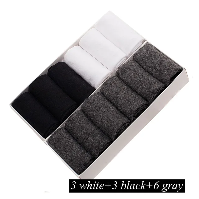 12 Pairs/Lot Plus Size Men's Cotton Socks Business Men Deodorant Crew Socks Breathable Male Solid Color US size(7-11.5) EU 39-48 LS-020