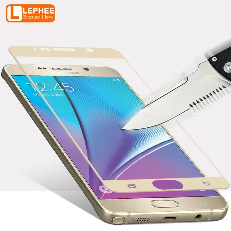 LEPHEE для samsung Galaxy Note 5 N9200 защитная пленка из закаленного стекла для samsung Note5 цвет стекла белый/золотой/черный