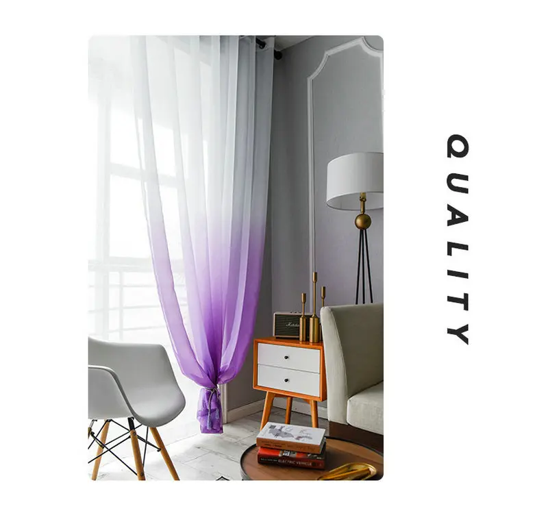 Градиент отвесный европейский и американский стиль окна тюль вуаль драпировка для гостиной балкон лечение дома высокое качество 5 цветов