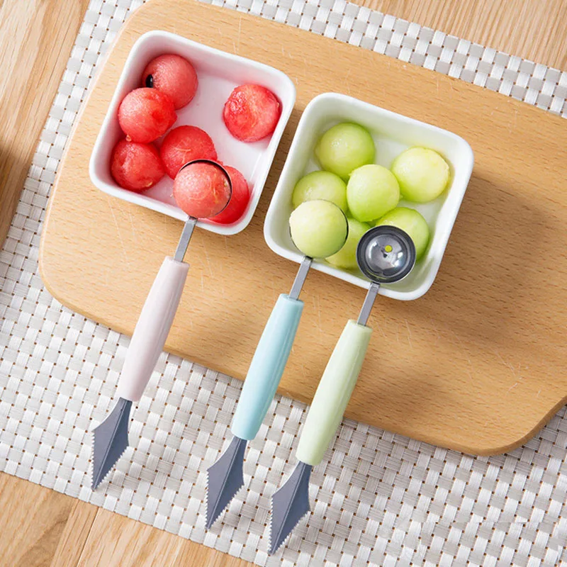 

Creative Double Head DIY Ice Cream Dig Ball Scoop DIY Assorted Cold Dishes Fruit Platter Tool Melon fruit Carving knife Gadge