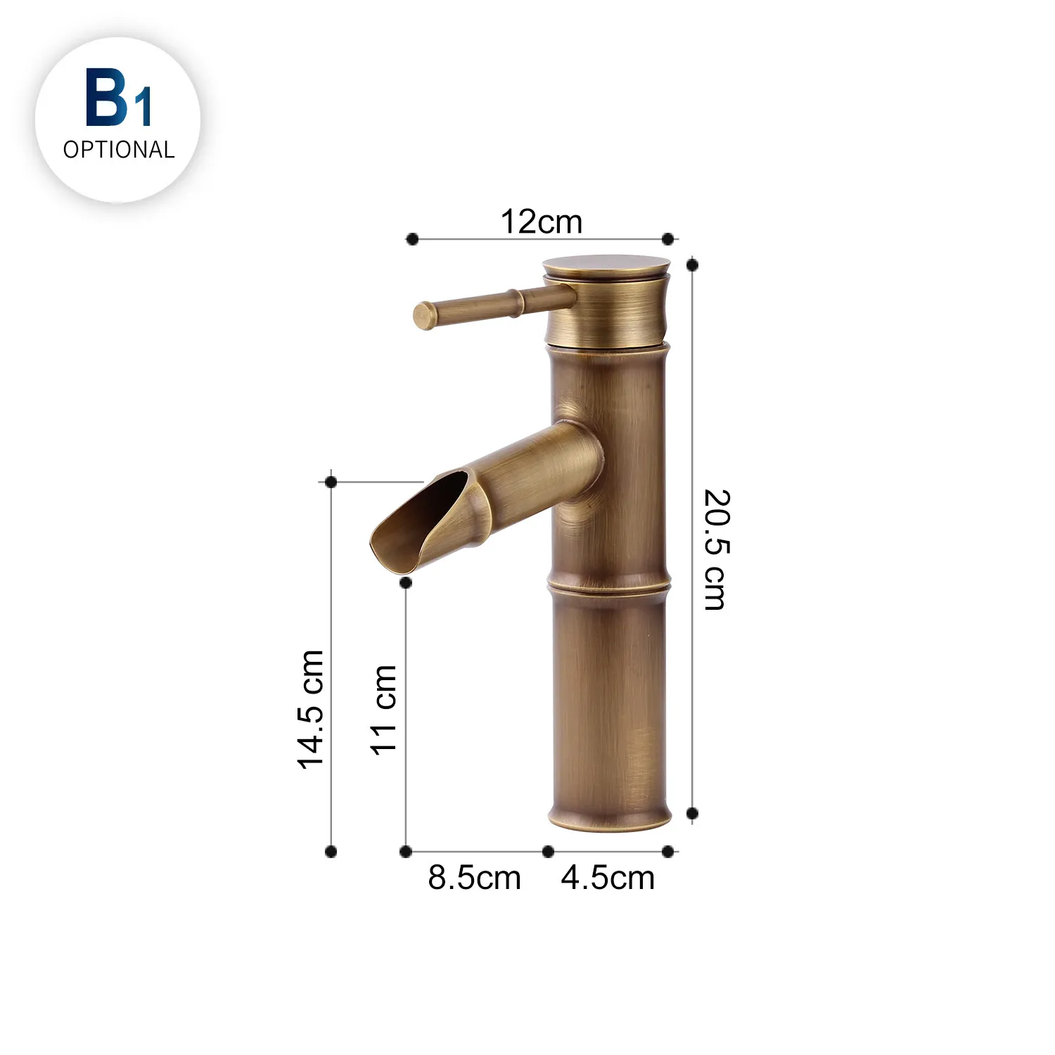 Кран для ванной комнаты, латунный Смеситель для раковины, роскошный кран, высокий, бамбук, горячая холодная вода, с двумя трубами, для кухни, для улицы, сада, WC, краны - Цвет: B1