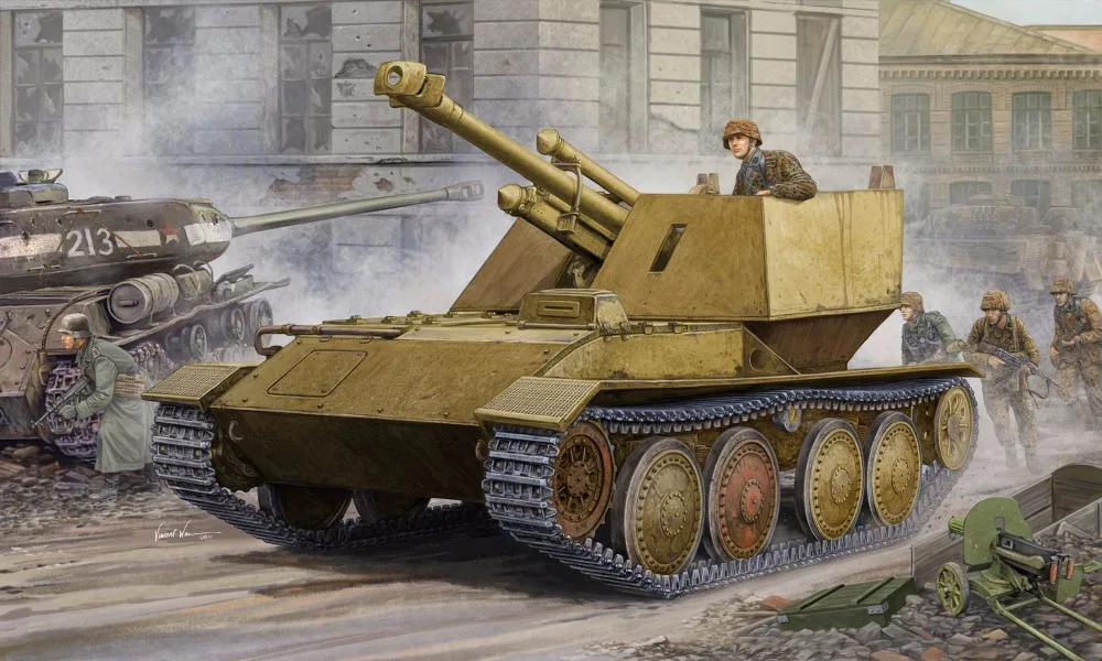 Трубач модель 01586 1/35 Крупп/Ardelt Waffentrager 105 мм leFH-18 пластиковая модель комплект