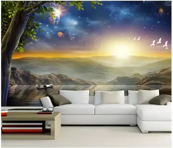 

Custom 3d wallpaper for walls 3 d wall mural wallpaper Beautiful starry sky fairyland living room mural TV background wall decor