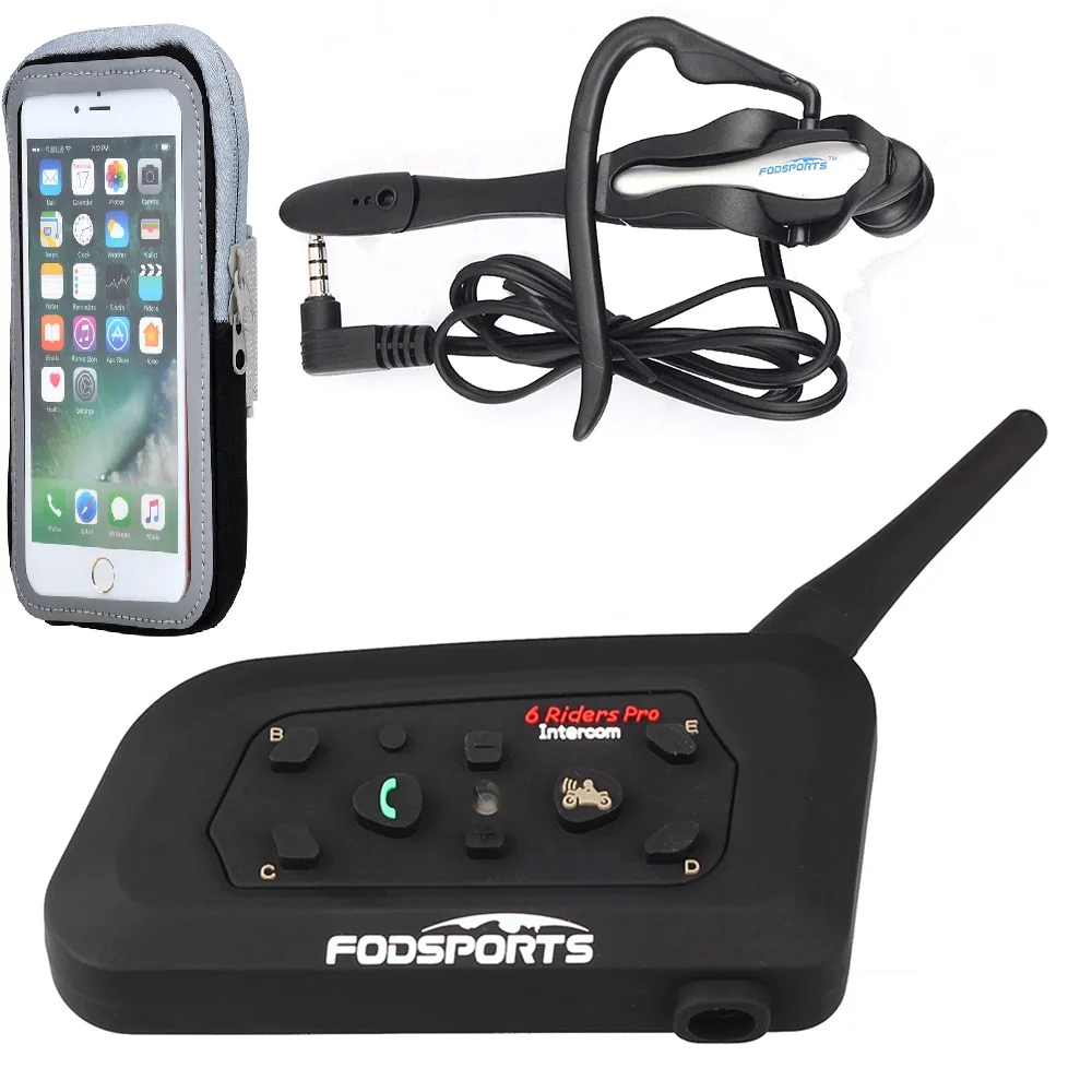 Fodsports V6 Pro Football Intercom Referee Judge Intercom Motorcycle Bluetooth Helmet Headsets Wireless Bluetooth Interphone