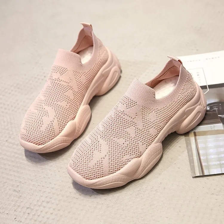 

2019 autumn new fashion simple solid color flat shoes women comfortable wild elastic cloth breathable casual shoes