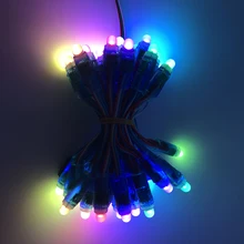 50 шт. DC5V Адресуемая WS2811 Полноцветная светодиодная точечная лампа модуль 12 мм IP68 водонепроницаемый RGB цвет 2811 IC цифровая светодиодная Праздничная лампа