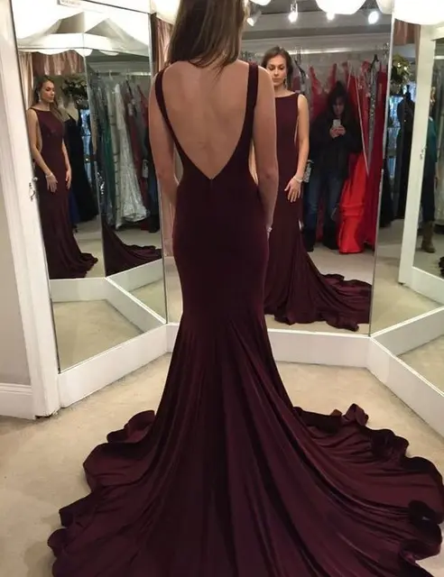 Vestido De Festa 2016 Dark Plum Long Ed Mermaid Prom Dresses Vestido De Festa 2016 Dark Plum Long Ed Mermaid Prom Dresses Y Backless Jersey Fast Shipping