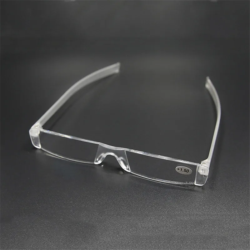 IBOODE Square Frameless Reading Glasses Women Men Rimless Presbyopic Eyeglasses Female Male Hyperopia Eyewear Spectacles