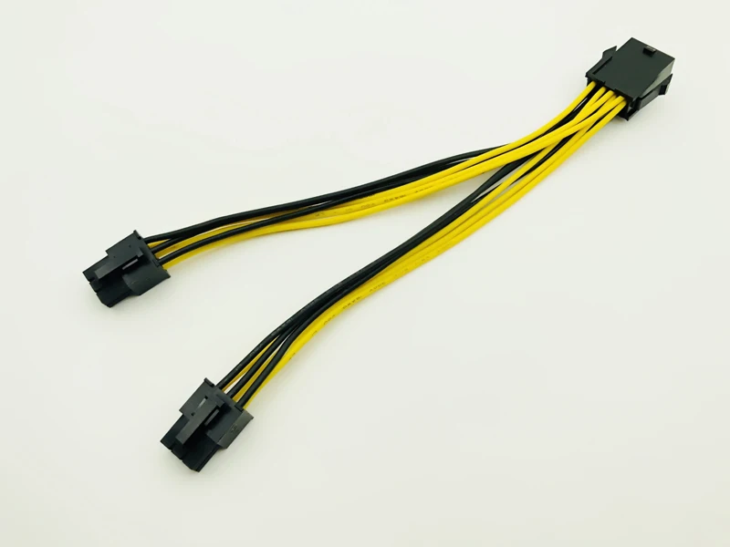 CPU 8Pin to 6Pin Graphics Card Power Cable PCI-E PCIe 8Pin to Dual 6Pin Power Supply Splitter Cable 20cm Cables for Miner Mining CPU 8Pin to 6Pin Graphics Card Power Cable PCI-E PCIe 8Pin to Dual 6Pin Power Supply Splitter Cable 20cm Cables for Miner Mining