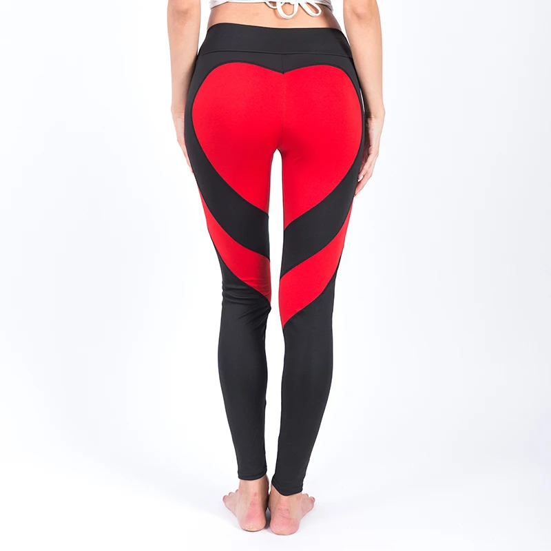 Yoga Legging Heart Pattern Mesh Splice Legging Sport Legging Fitness