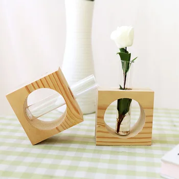 

American Style Simulation Plant Water Planting Home Decoration Miniature Figurines Furnishing Wooden Plant Seed Pot Decor Craft