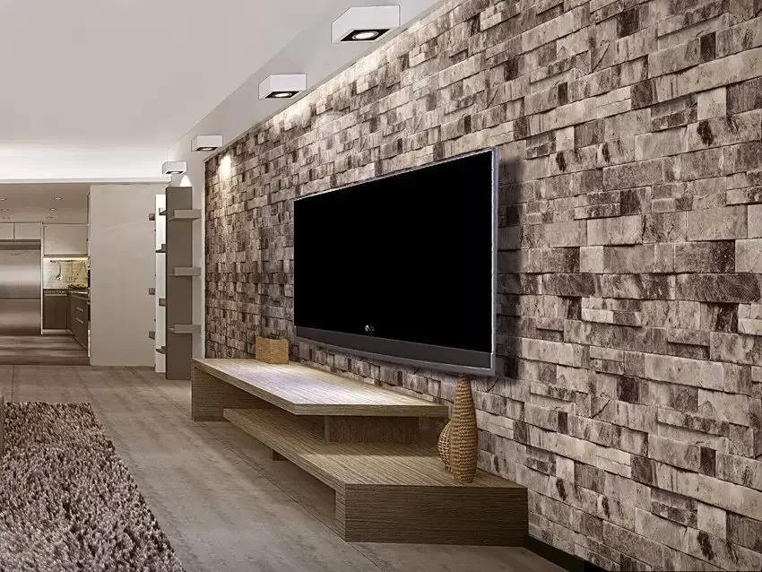 53 cm x 10 m PVC Vinyl Moderne Faux Baksteen Steen 3D Behang ... 53 cm x 10 m PVC Vinyl Moderne Faux Baksteen Steen 3D Behang ...