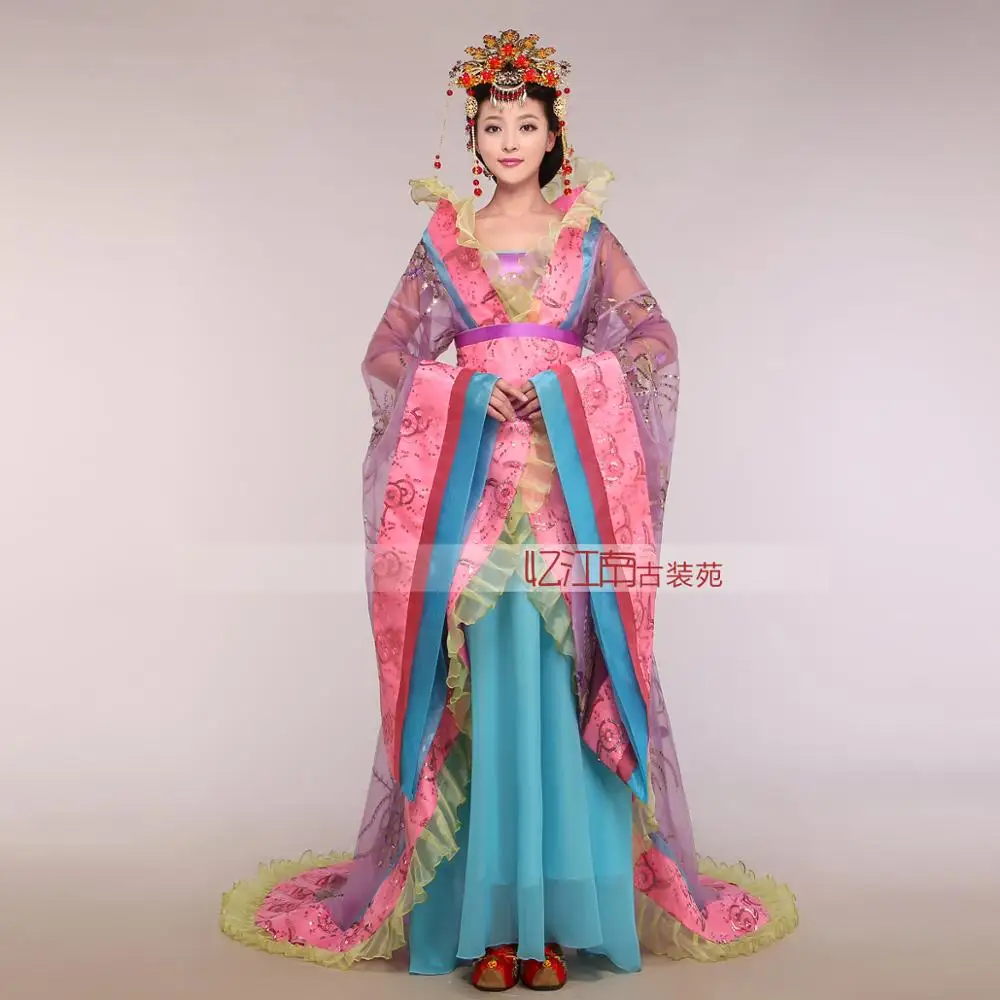 

Ancient China Royal Imperial concubine costume Tang Song Ming Dynasty clothing Chinese queen performance Mullet dress Outfit