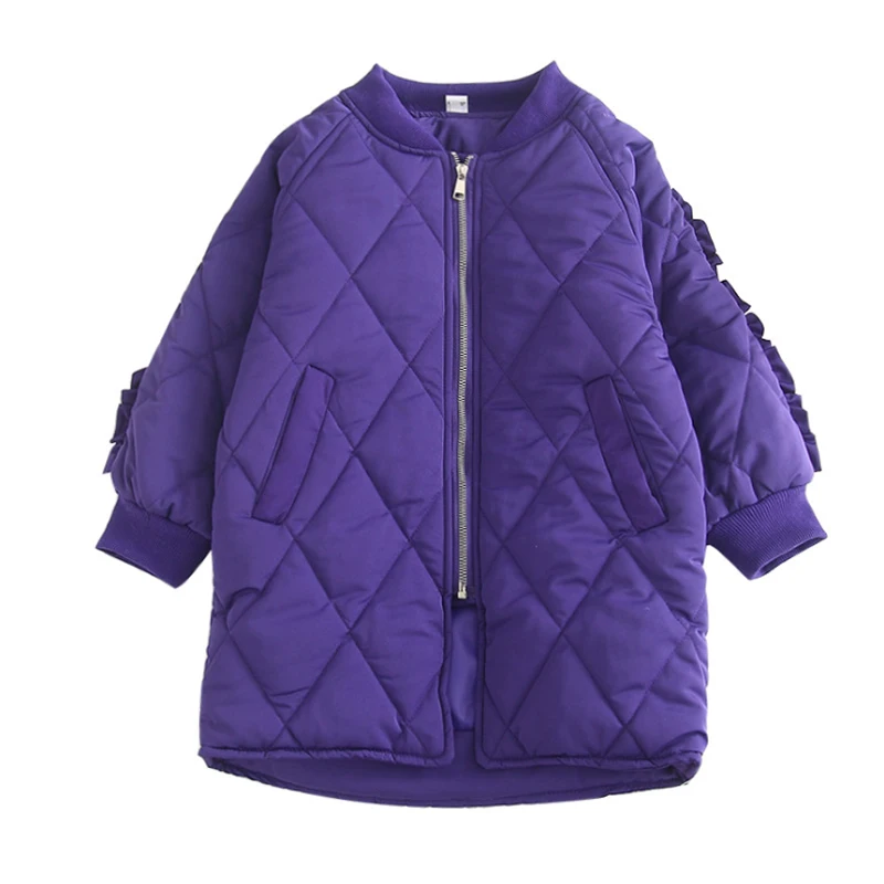 

Baby Girls Parkas New Fashion Brand Kids Clothes Solid Zipper Winter Jackets For Girls Long Outerwear & Coats Children Clothing